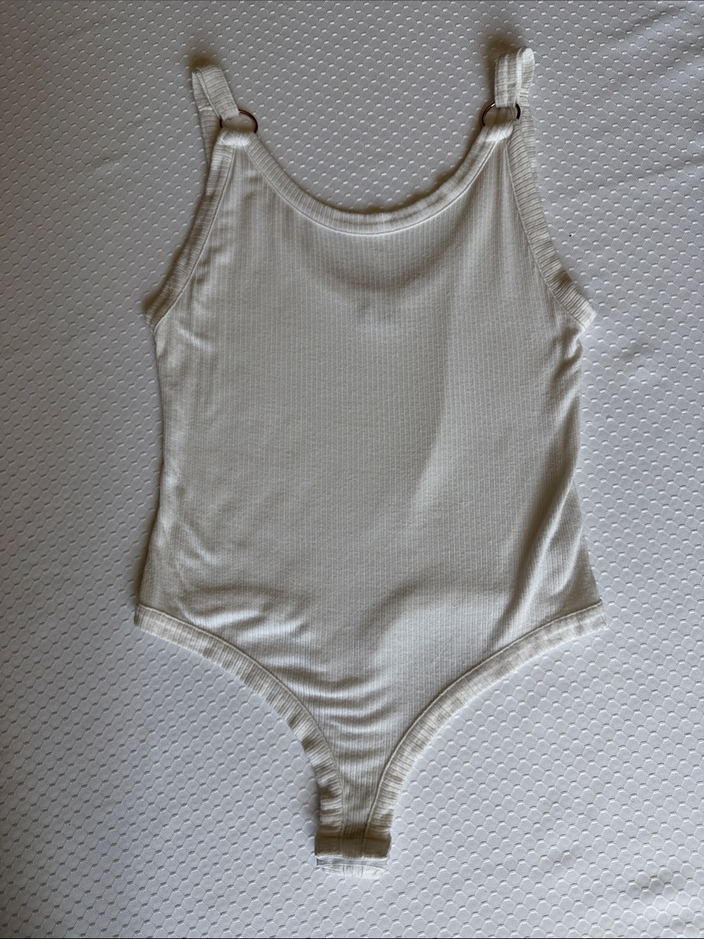 Free People Cream Ribbed Tank Bodysuit for Kids
